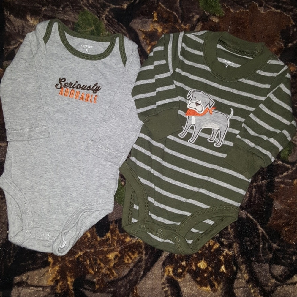 2 Long Sleeve Infant Onsies